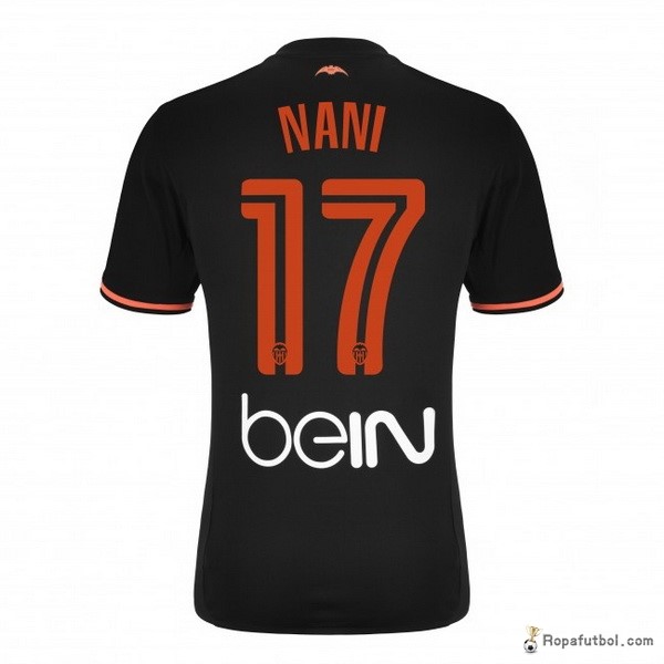 Camiseta Valencia Replica Segunda Ropa Nani 2016/17 Negro